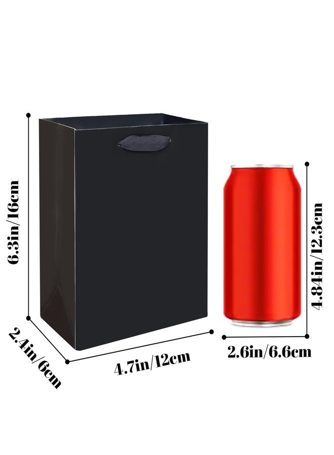 qiqee 10PCS Black Mini Gift Bags with Tissue Paper Handles 6.3"x4.7"x2.4" Small Size Present Party Favor （10pcs Bags,20pcs Tissue Paper ） - Image 2